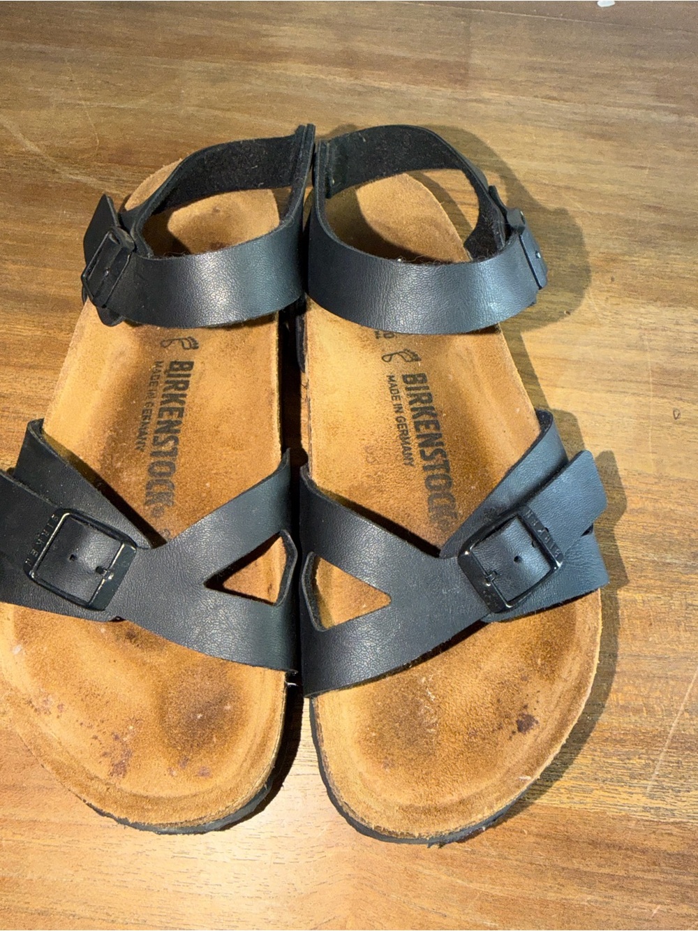 Birkenstock Kids Black Leather Strappy Sandals